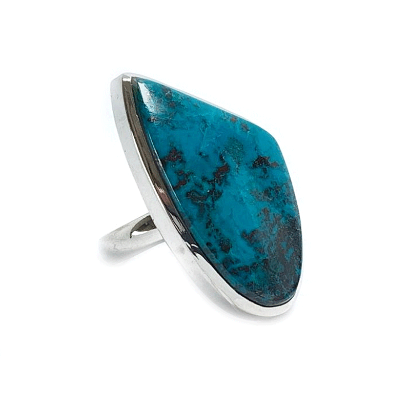 shattuckite silver gemstone ring