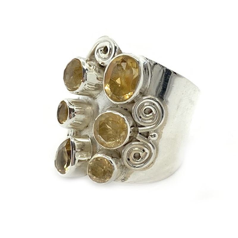 handmade citrine gemstone silver ring