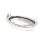 rose quartz oval gemstone sterling silver pendant