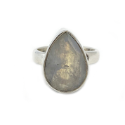 teardrop moonstone silver ring