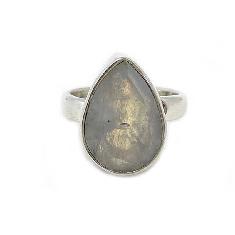 teardrop moonstone silver ring