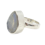 teardrop moonstone silver ring