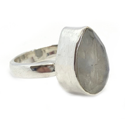 teardrop moonstone silver ring