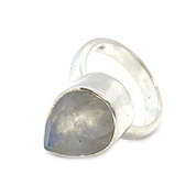 teardrop moonstone silver ring