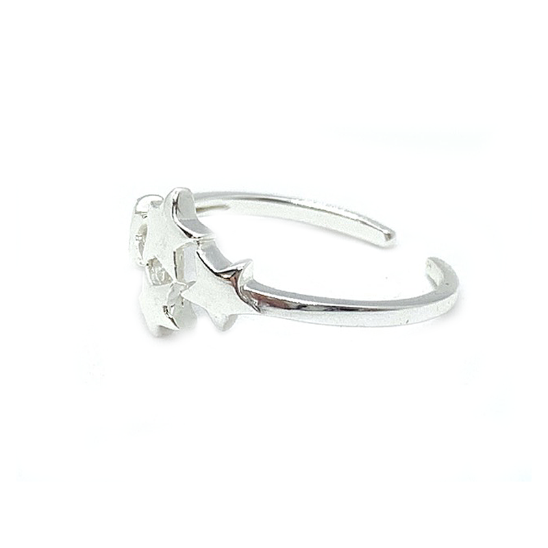 silver star boho style toe ring