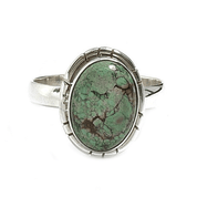 turquoise oval gemstone silver ring